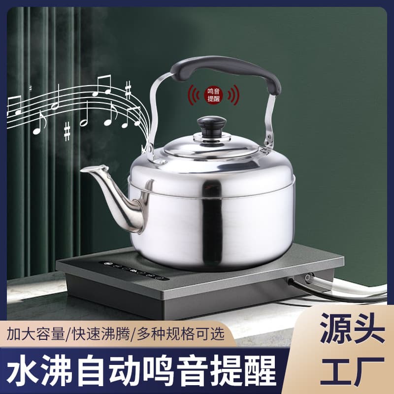 401 Stainless Steel Large Capacity Boiling Kettle with Magnetic Tape Filter for Restaurant Tea Brewing Wholesale