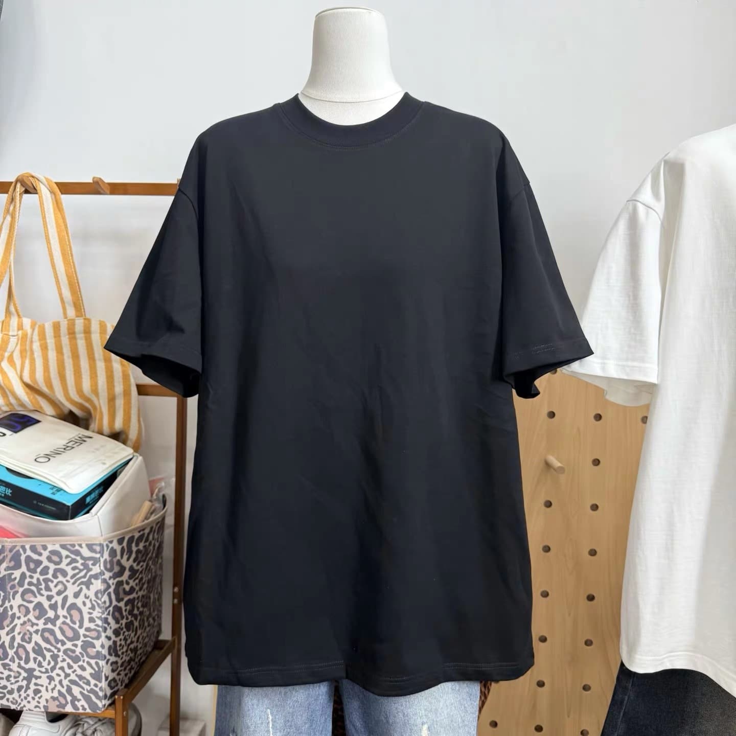 Loose Fit Oversized T-Shirt for Men and Women Short Sleeve Red Washed Cotton 2026 Spring Summer New Solid Color Crew Neck Top