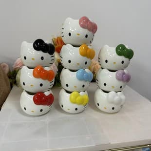 New Hello Kitty Underglaze High Temperature KT Cat Shot Glass Mini Water Cup Coffee Cup Holiday Gift Exquisite