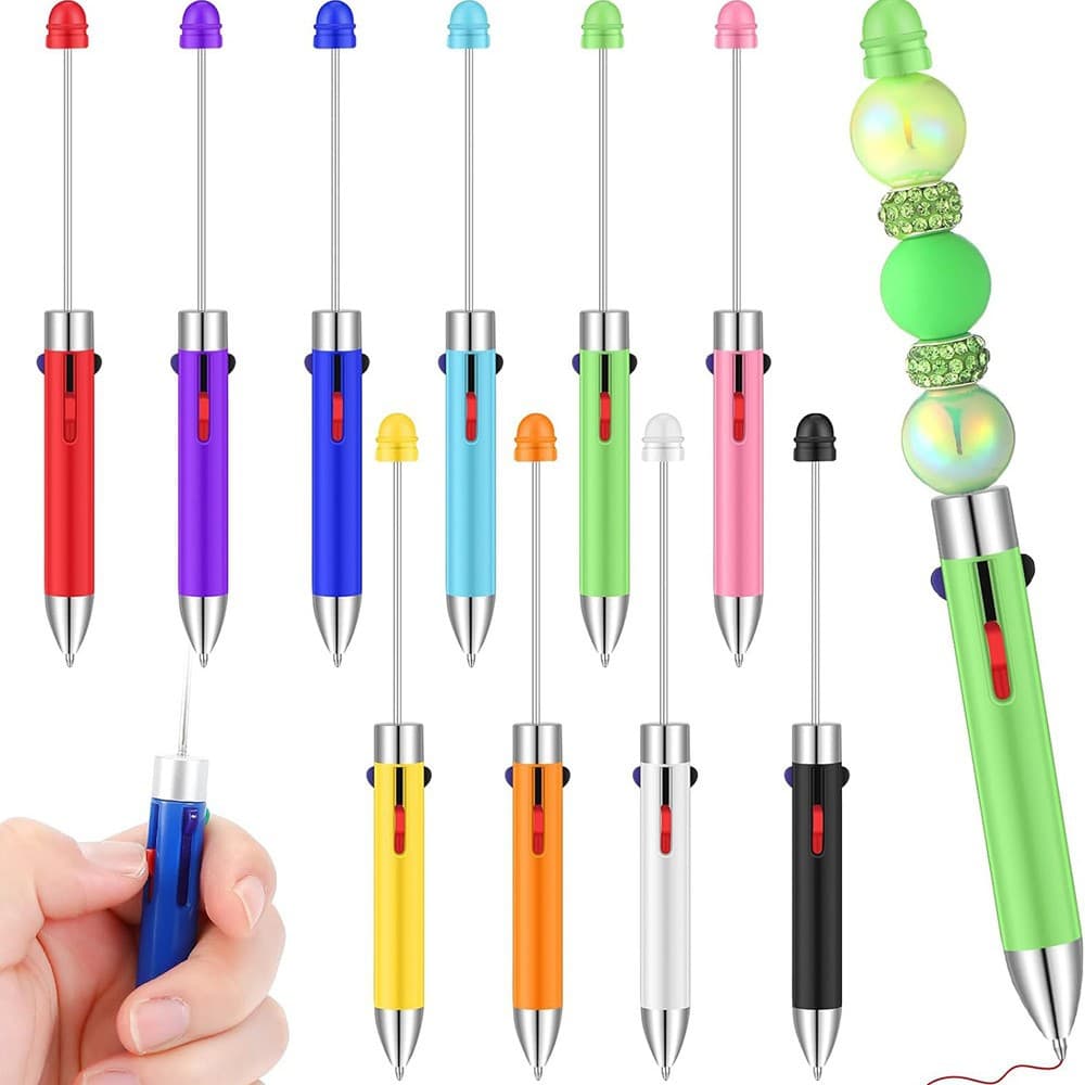 New diy four-color bead pen creative multi-color plastic ball-point pen student four-in-one press accounting pen wholesale