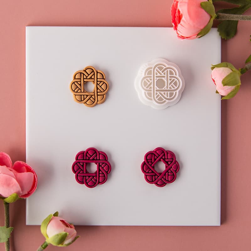 Retro pattern soft pottery earrings clay mold creative pattern jewelry pendant shape cutting mold diy handmade tools
