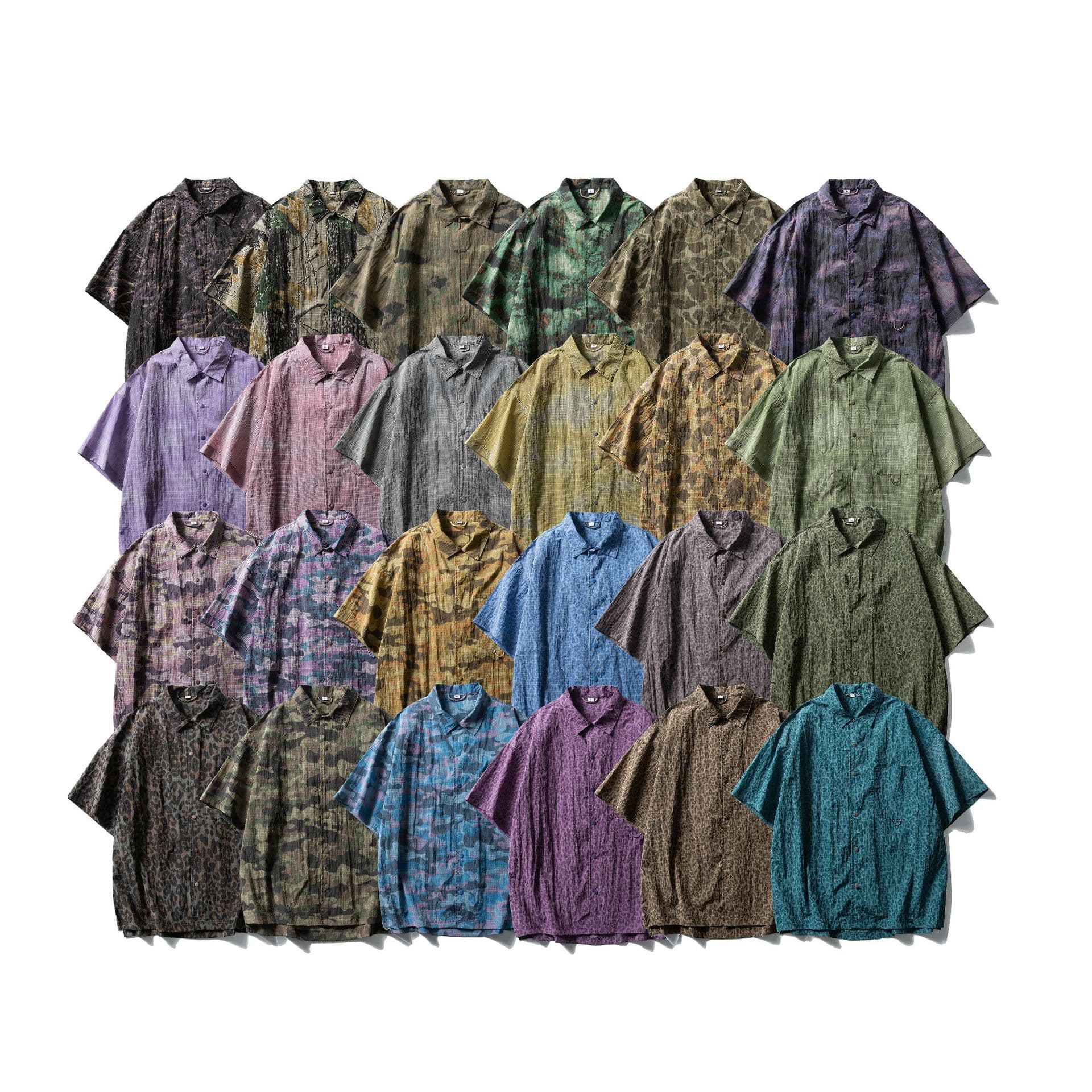Lightweight outdoor loose men's and women's printed quick-drying casual shirt outdoor summer camouflage versatile short-sleeved shirt