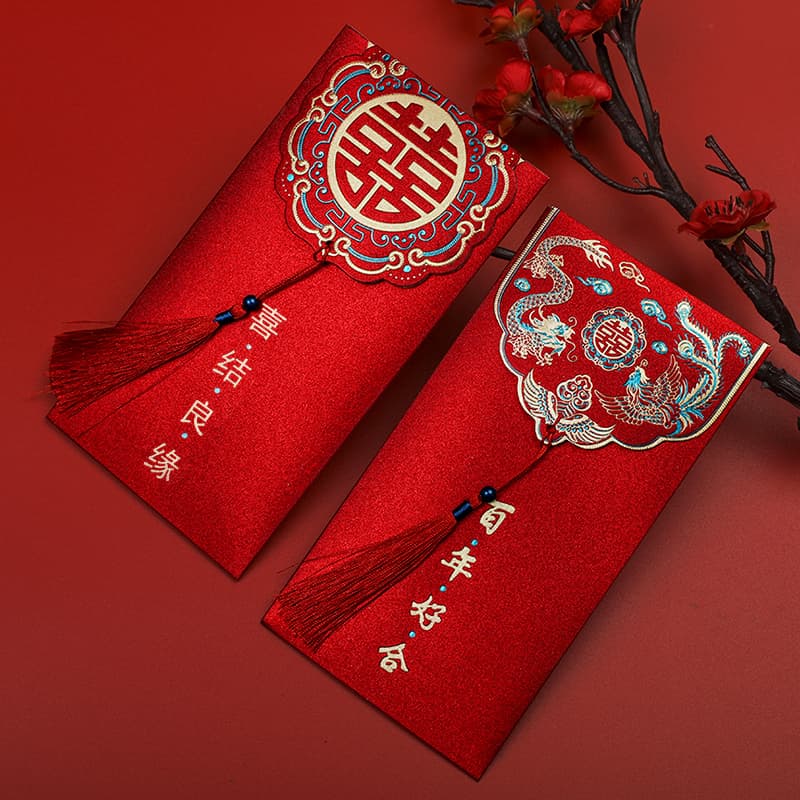 Wedding Tassel Red Envelope 2024 New Chinese Retro Creative Red Packet for Marriage and Name-Changing Ceremony