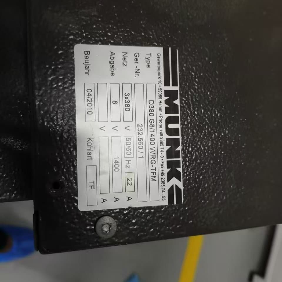 MUNK Rectifier D380G8/1400 WRG-TFM 8V MUNK DC Power Supply Rectifier MUNK Rectifier