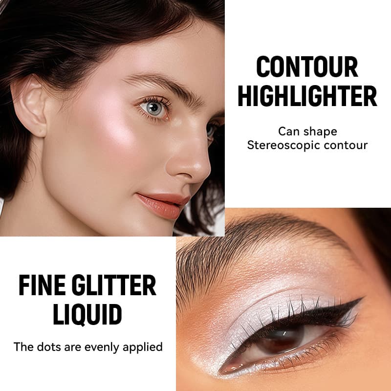 Cross-border Trade Liquid Highlighter for Face Contouring, Brightening Skin Tone, Long-lasting Fine Shimmer Liquid Highlighter