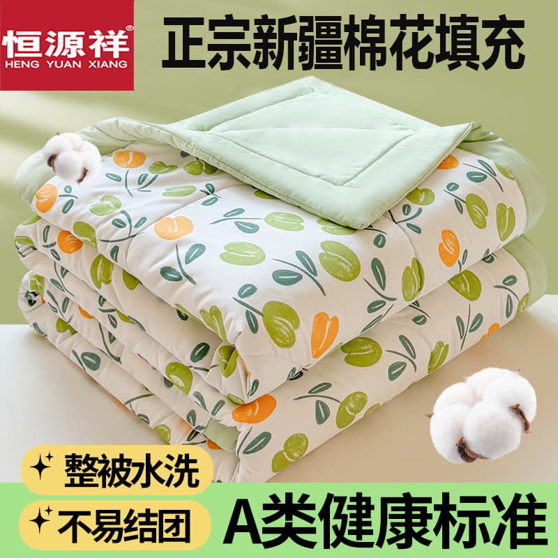 Hengyuanxiang Class A Washable Cotton Xinjiang Cotton Summer Quilt, Printed Air Conditioning Quilt, Summer Cool Quilt, Cotton Quilt, Gift Wholesale