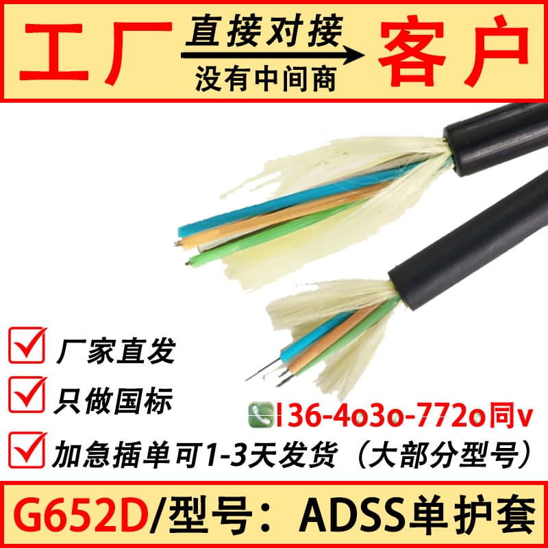 ADSS-PE-24B1-100M-23456AT ADSS 24-Core Self-Supporting Power Optical Cable 12B1/6B1/8B1