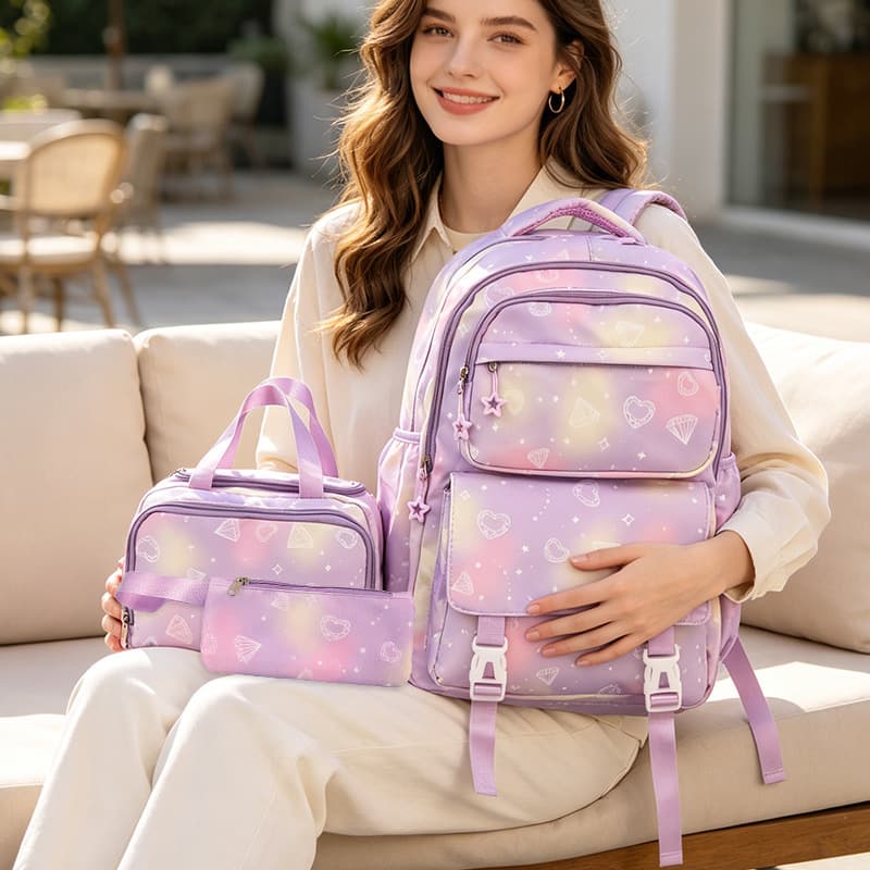 New lightweight large-capacity children's backpack, fashionable large-capacity school bag, male and female student backpack multi-layer design