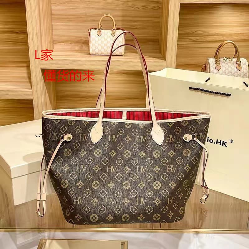 Vintage Brand Genuine Leather Handbag Mother-Child Tote Shoulder Bag LV Louis Vuitton