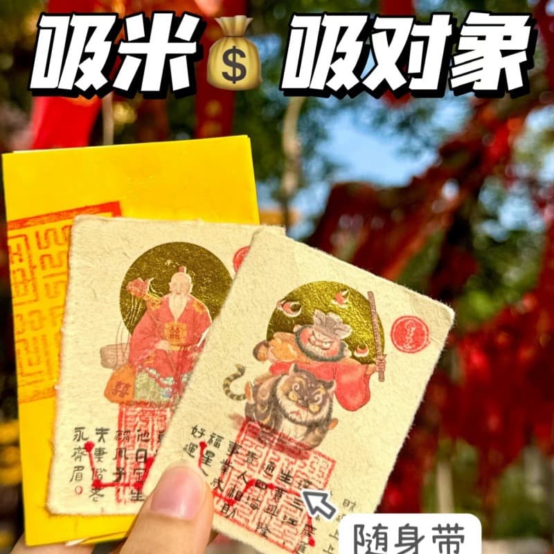 Xiaohongshu Same Style 12 Zodiac Matchmaker Red Thread, Zhao Gongming on Tiger, Wenchang Emperor Handmade Phone Stickers for Wealth