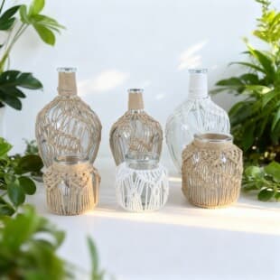 Handwoven Rope Vase Decoration, Cross-Border Trade Supply, Cotton Rope Vase in European and American Style for Living Room