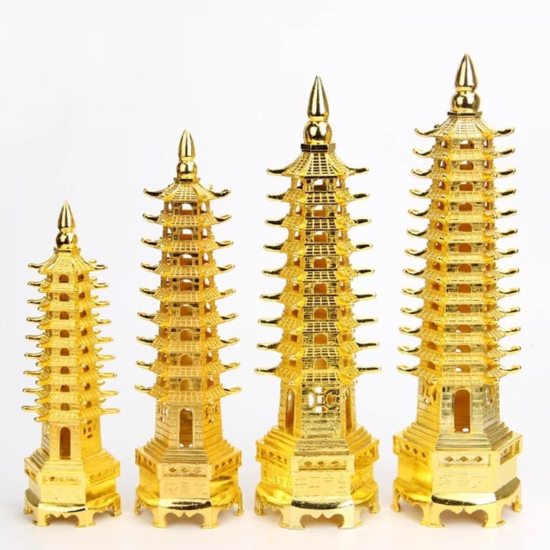 Direct from Manufacturer: Nine-Tier Alloy Wenchang Pagoda for Living Room and Student Desk Decoration, Metal Craft