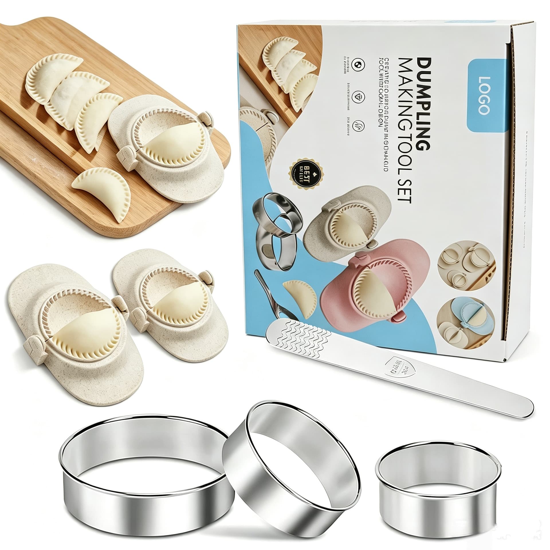 Dumpling Making Kit, Dumpling Tool Set, Dumpling Press, Dumpling Mold Set, Dough Cutter