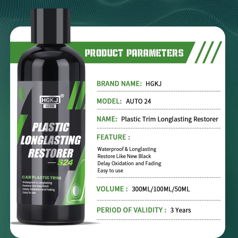 HGKJ-AUTO-S24 Automotive Plastic Restorer Coating for Car Detailing