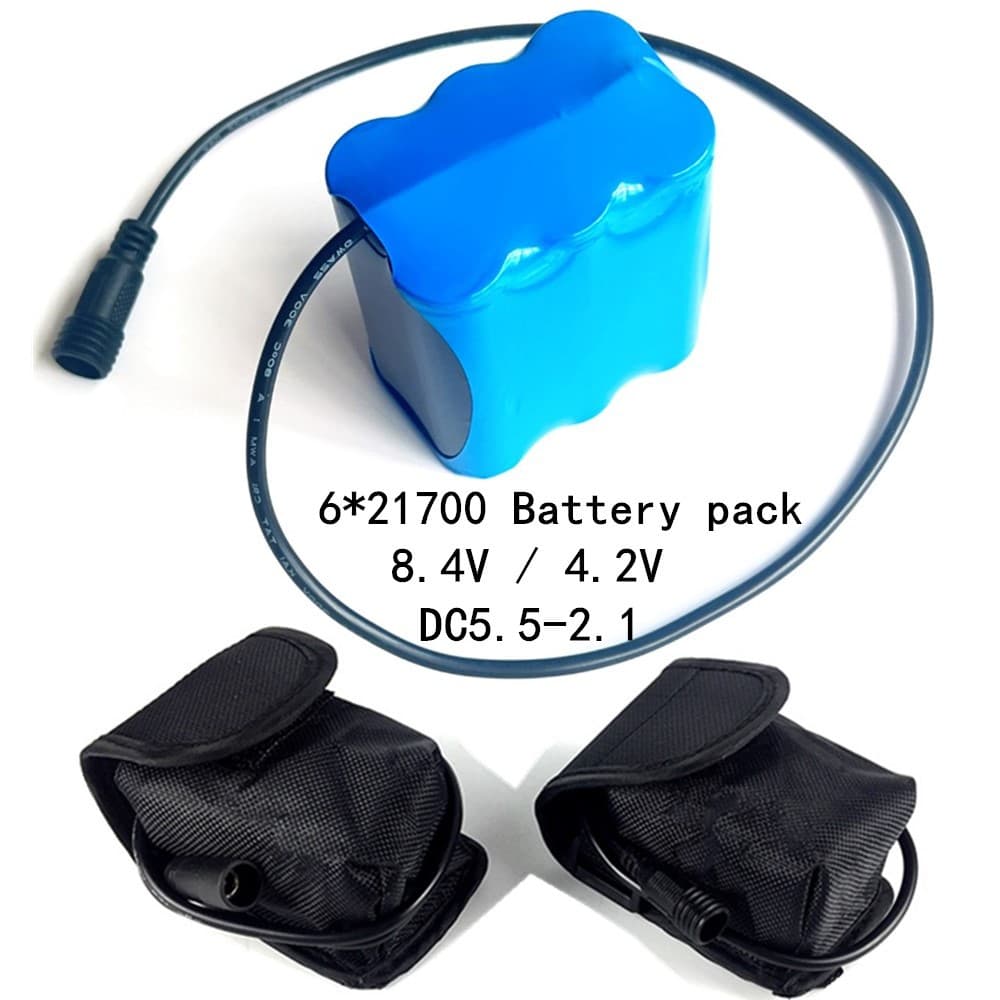 6-Cell 21700 Battery Pack High Capacity Long Endurance 8.4V Rechargeable Strong Headlamp for Cricket Hunting Bicycle Light Lithium Battery