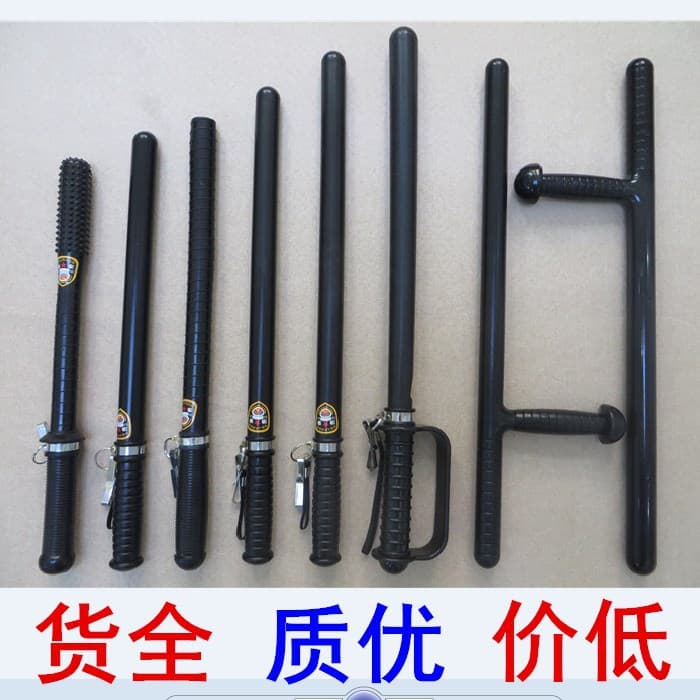 Free shipping security equipment supplies rubber baton PC stick security baton mace self-defense stick T-baton T-shaped martial arts tonfa