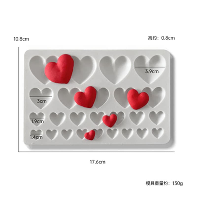Valentine's Day DIY Love Silicone Mold Chocolate Fondant Cake Mold Heart-Shaped Dessert Decoration Baking Supplies