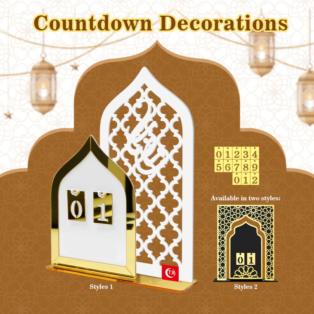 Cross-border Acrylic 3D Display Stand Holiday Scene Countdown Decoration Home Desktop Ornament
