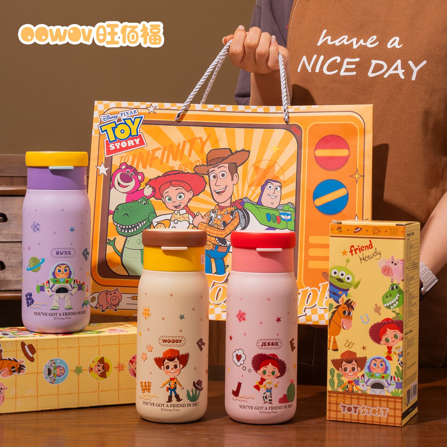Toy Story Buzz Lightyear Insulated Water Bottle for Women, Home Office Portable Stainless Steel Water Cup, Dual-Drink Straight Cup