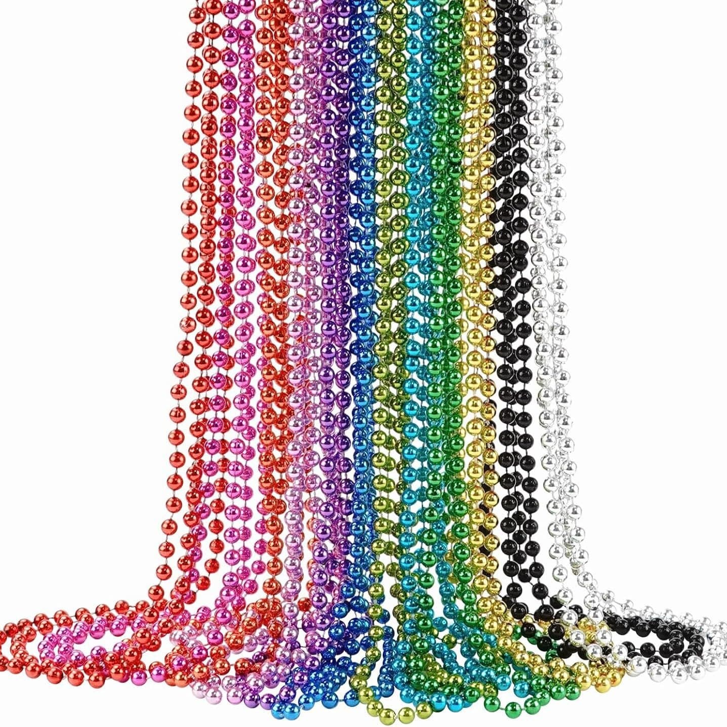 Cross-border Hot Selling 7MM 33-Inch Plastic Electroplated Party Necklace