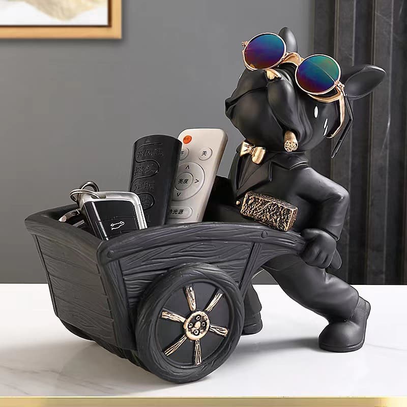Bulldog Storage Ornament Home Decoration Entrance Shoe Cabinet Key Remote Control Storage Box Craft Gift