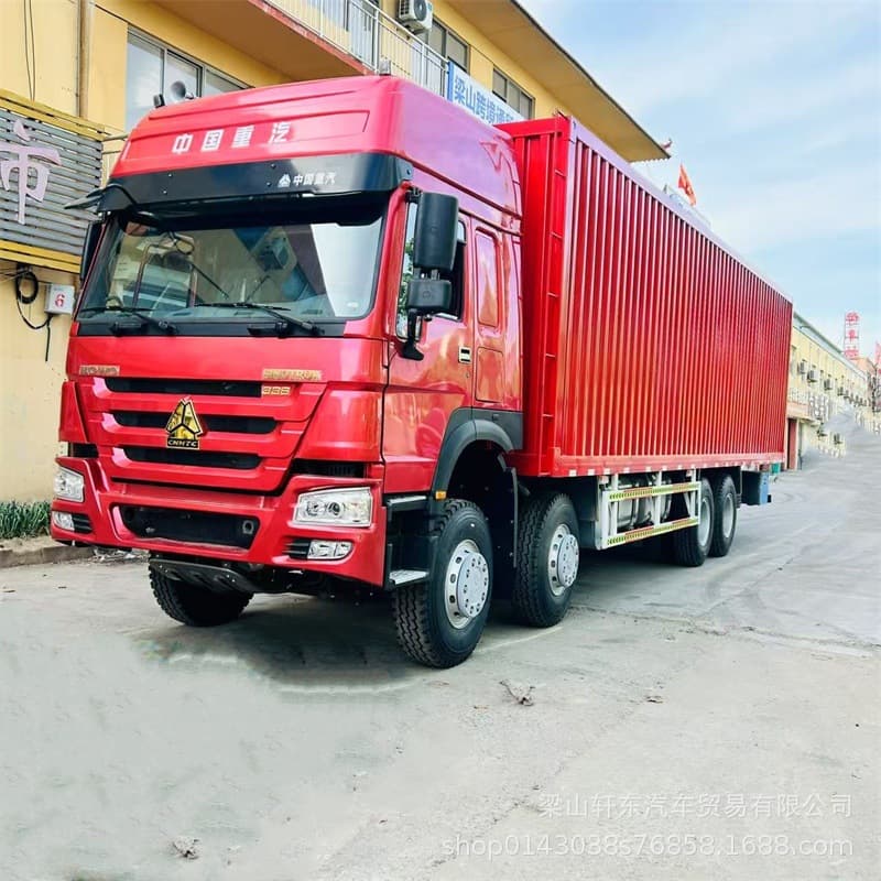Sinotruk HOWO front four rear eight container cargo truck China III emission 375 horsepower export trade