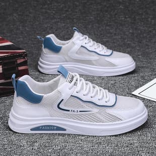 2026 Summer New Breathable Men's Shoes Mesh Hollow Mesh Sports Shoes Casual Lightweight Running Shoes Simple Board Shoes