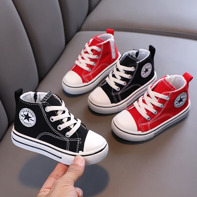 Children's canvas shoes, 2024 spring/autumn new style boys' casual shoes, Korean-style girls' mid-top canvas shoes, kids' sneakers