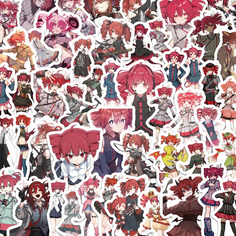 60 Pieces of Heavyteto Cartoon Stickers for Cross-Border Decoration of Luggage, Phone Cases, Cars, Guitars, and Water Bottles, Wholesale