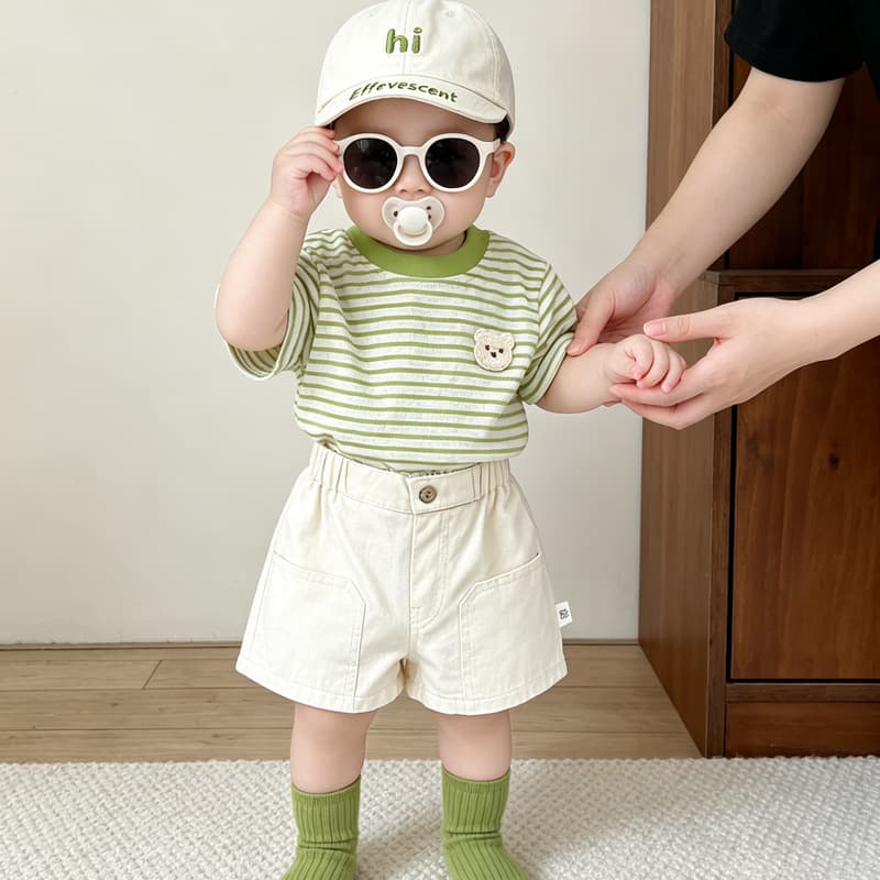 Baby Korean-Style Refreshing Summer Short-Sleeved New Baby Clothes, Stylish Striped Thin T-Shirt, Children's Casual Clothing