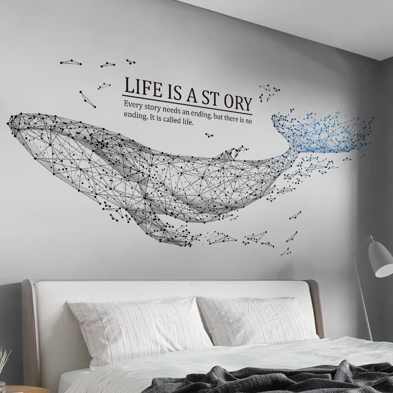 Ins Nordic wall sticker for room decoration, creative personalized bedroom living room background wall sticker self-adhesive wall art