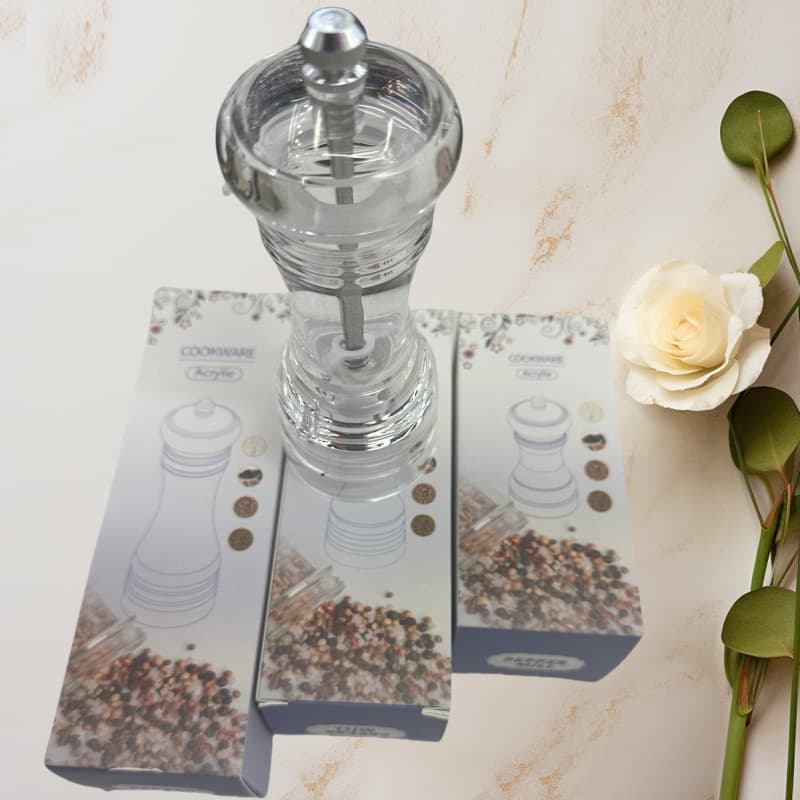 Acrylic pepper grinder manual household seasoning bottle pepper salt sea salt grinding bottle barbecue pepper bottle wholesale