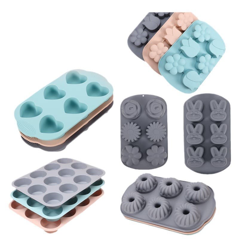 Cross-border Hot Sale Silicone Cake Mold Chocolate Mold Jelly Pudding Mold Mafen Cup Baking Mold Cake Baking Tray