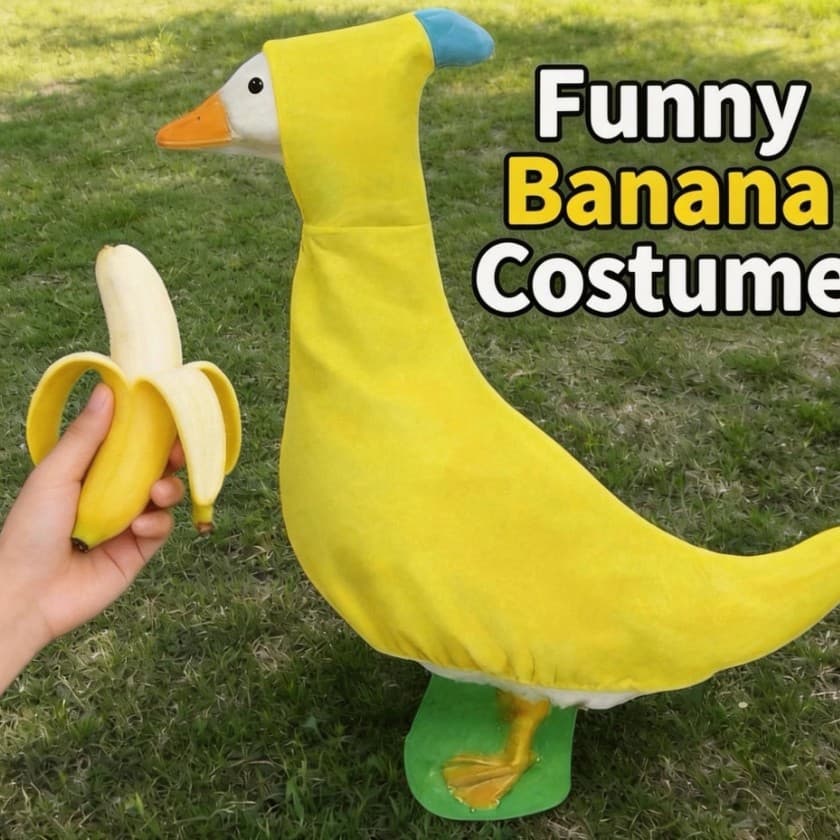 Banana Goose Outfit 23Inch Banana-Shaped Goose Costume Pet Funny Outfit Halloween