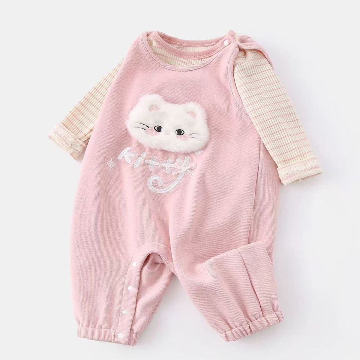Spring Baby Girl Overalls Set for 1-Year-Olds, Stylish Infant Spring Outfit, Toddler Spring Clothing Set