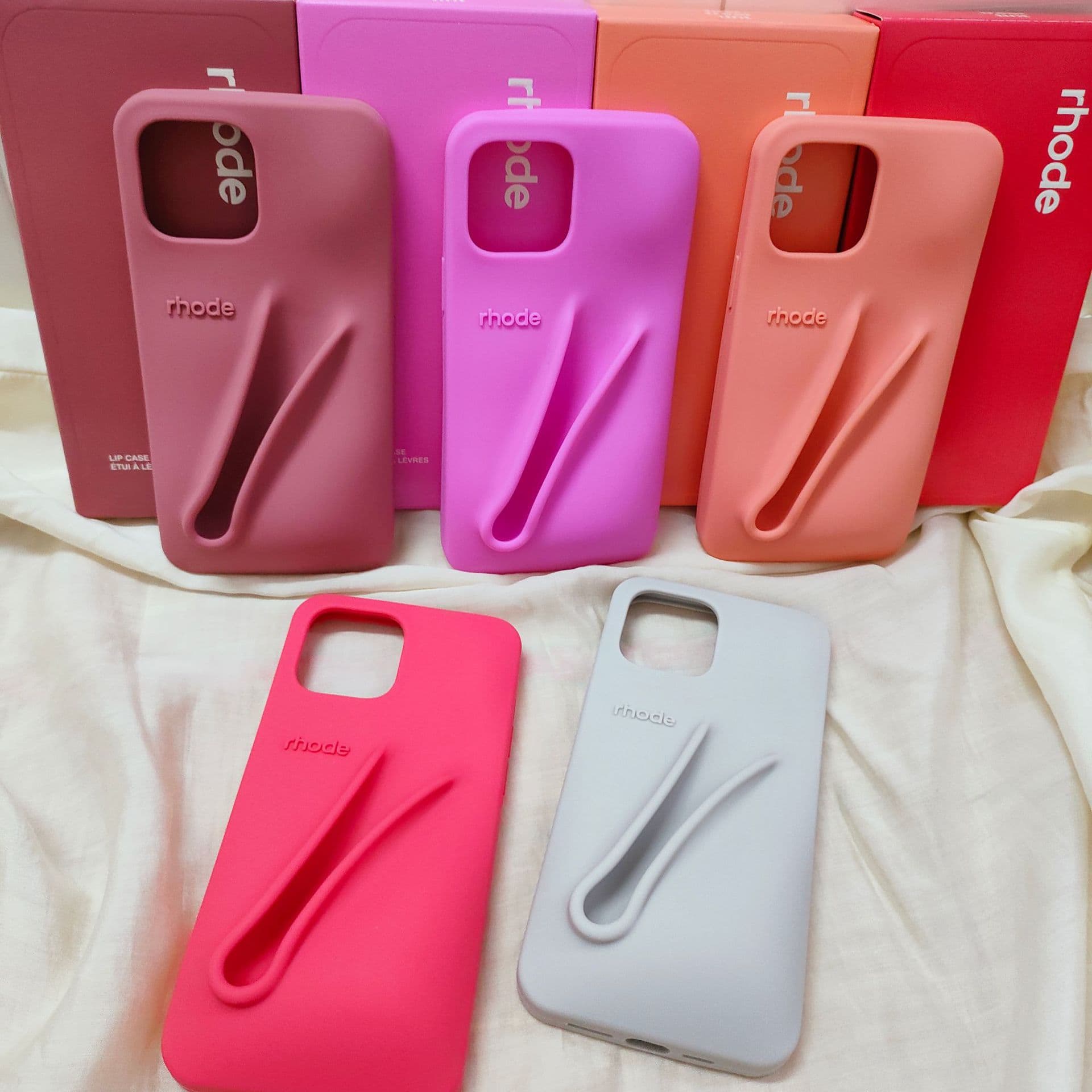 Rhode New Colorful Peach Lipstick For iPhone16 Pro Max Silicone Creative Lipstick 15 Pro Motorcycle Electronic Accessories