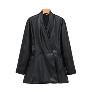 NSSF Self-Made - New Export European and American Women's Best-Selling Fashion Commuter Long Sleeve Slim Fit PU Jacket