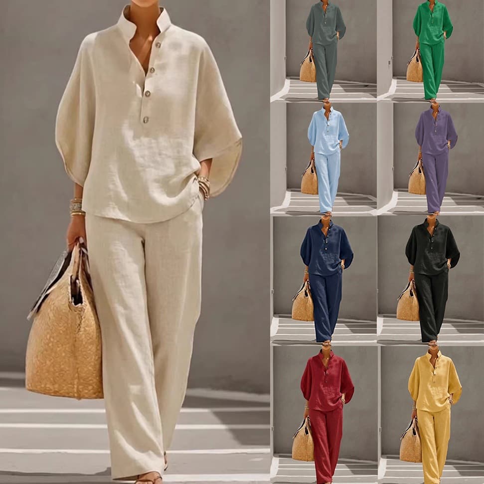 2026 New Women's Shirt Set Casual Urban Solid Color Set TEMU Independent Station Women's Clothing Amazon