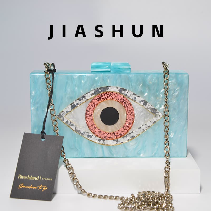 Amazon Women's Evening Clutch Bag European and American Trendy Blue Clutch Bag Single Shoulder Crossbody Acrylic Bag