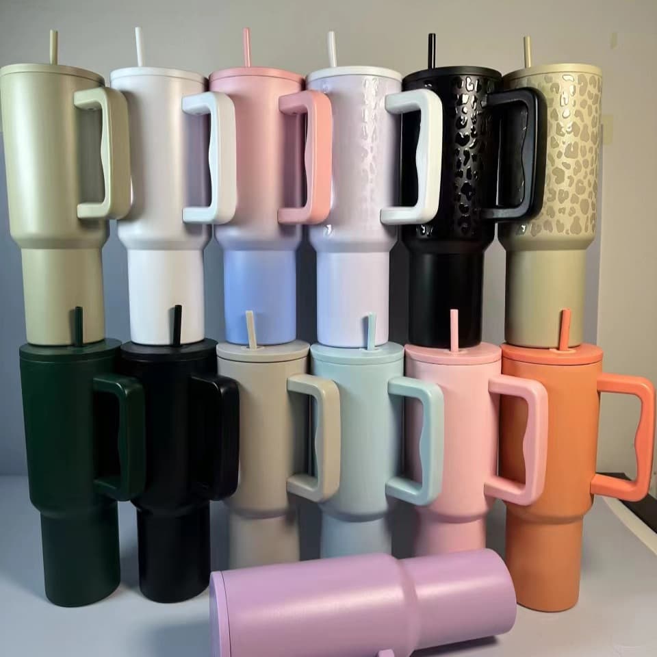 40oz Ice Master Stainless Steel Giant Insulated Cup with Handle and Straw for Car Use and On-the-Go