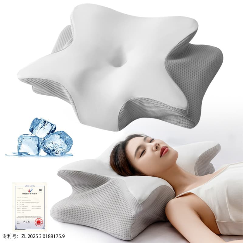 Cross-border Amazon slow rebound memory pillow, butterfly pillow, cervical vertebra protection, deep sleep aid, non-collapse memory foam pillow