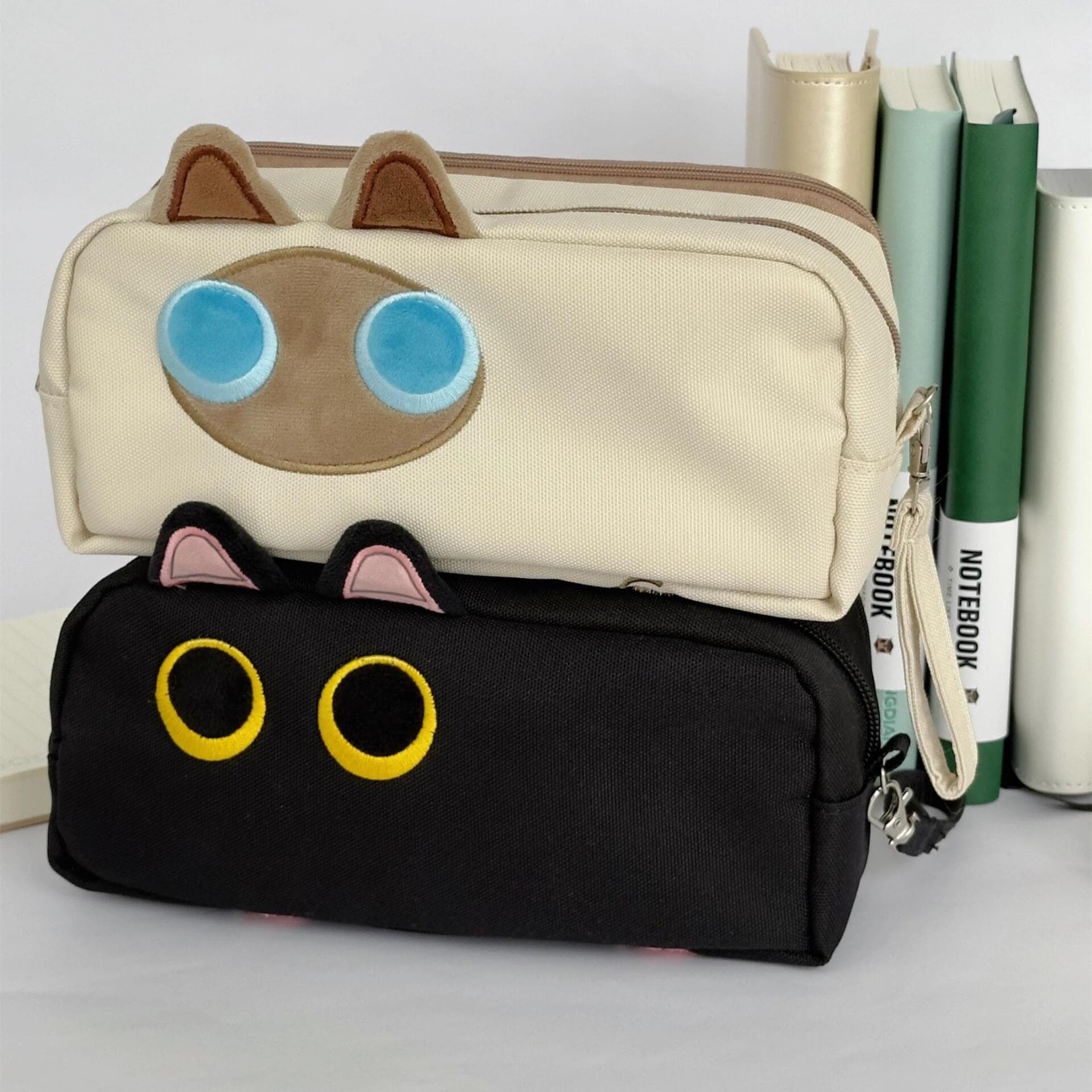 Miao Xiaodou Cat Pencil Case Simple High-Capacity Stationery Organizer for Primary, Middle, and High School Students