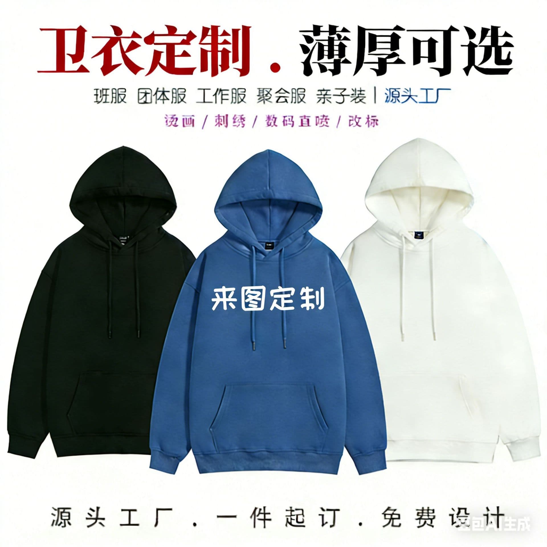 Sweatshirts custom printed logo work clothes men and women same style hoodies cross border factory wholesale couple diy tops