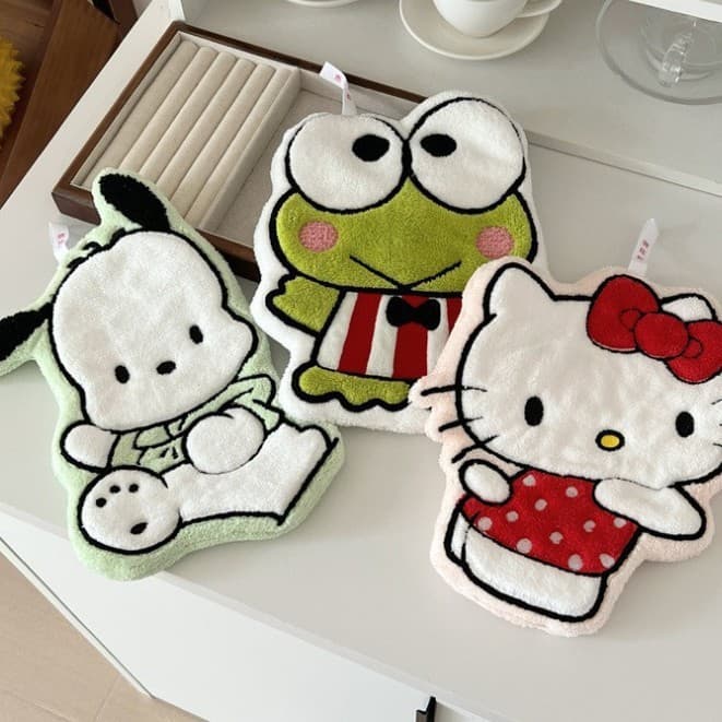 New Hello Kitty Hand Towel Hanging Kitchen Bathroom Super Absorbent Double Layer Thick Soft Cute Towel