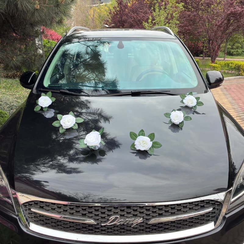 163 Wedding Car Decoration, Front Hood Flower, Car Top, Wedding Supplies, Main Wedding Car Decoration Set, Full Team Set