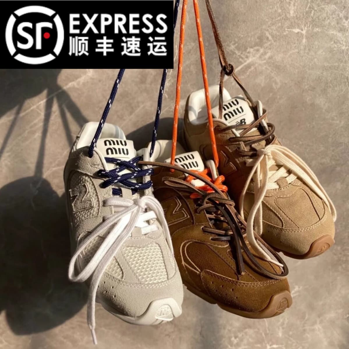 Leather Miu Collaborative Edition Running Casual Shoes Women's Retro Style Comfortable Breathable EVA Insole Rubber Outsole