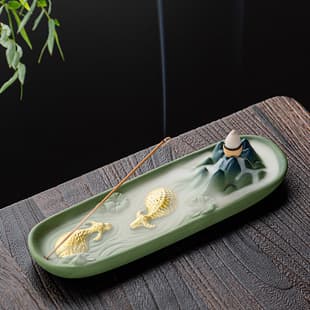 Creative Thousand Miles of Rivers and Mountains Incense Burner, Waterfall Incense Burner, Ox Turns Fortune Around Ceramic Tea Ceremony Ornament, Aromatherapy Direct Wholesale