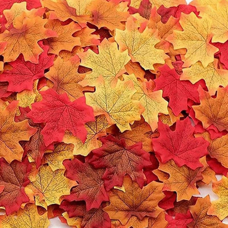 Artificial Maple Leaf String Lights Thanksgiving Autumn Mixed Color Decoration Wedding Leaf Background Red Maple Leaf Film Prop