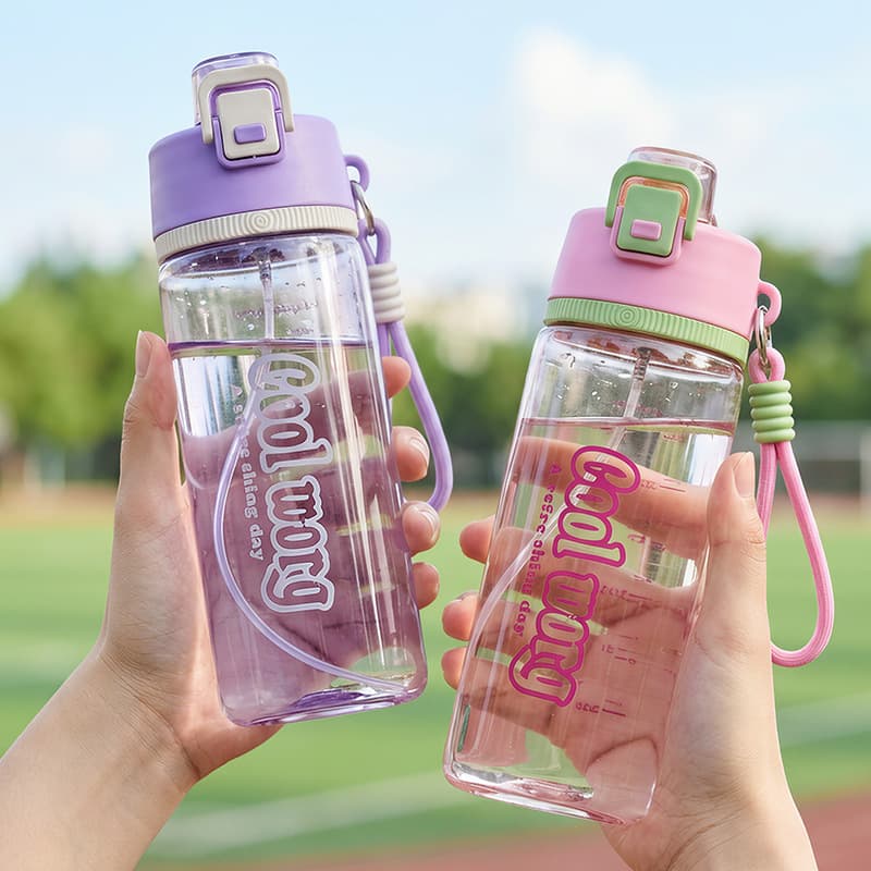 Summer Sports Spray Water Bottle for Women, Middle School Students, Children, Outdoor Military Training Canteen