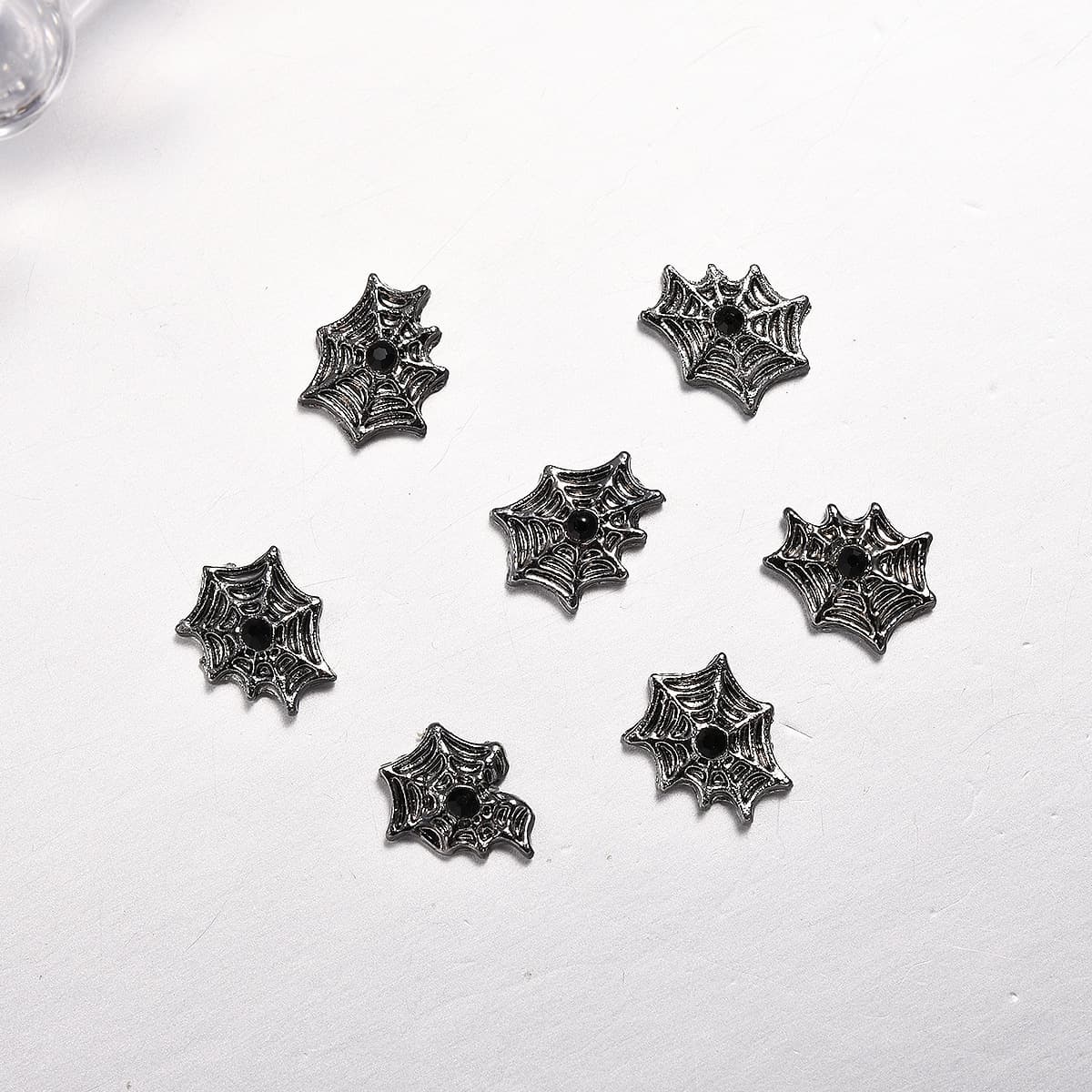 Halloween DIY Nail Art Accessories Alloy Charms Dark Style Spider Skull Bat Cross Nail Rhinestones